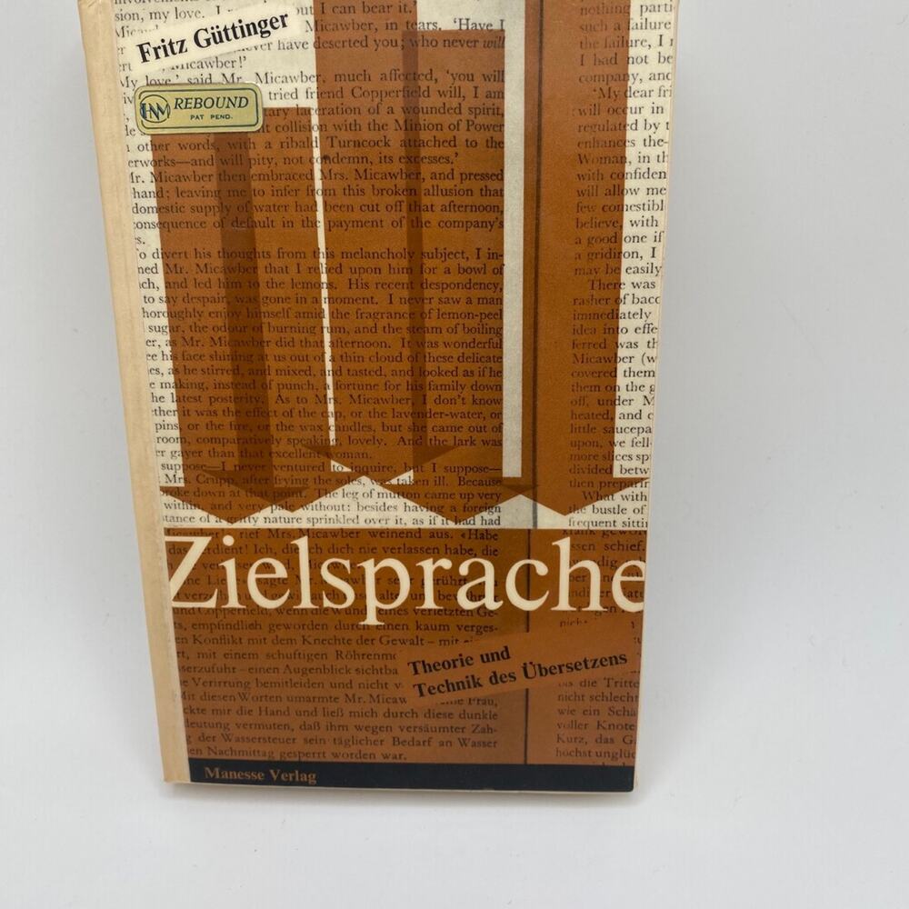 Fritz Güttinger: Zielsprache – Theorie und Technik des Übersetzens German Book
